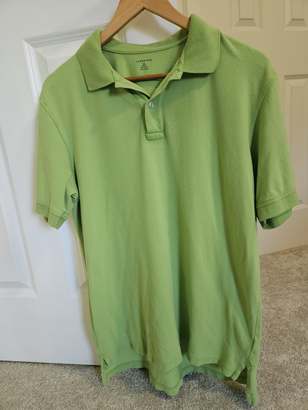 Lands' End Light Green Men's Polo Shirt